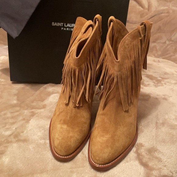 NWT YSL- Saint Laurent Fringe Boots - Picture 2 of 11